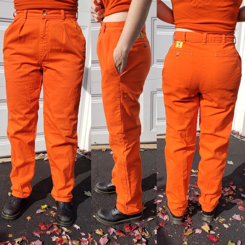 Duckhead orange colored denim jeans vtg 28x31